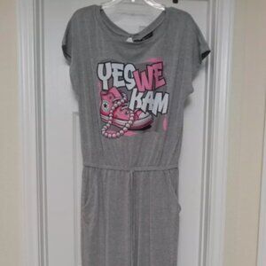 Black History Casual Tie Waist Jumpsuit with Kamala Harris Graphic Print Medium